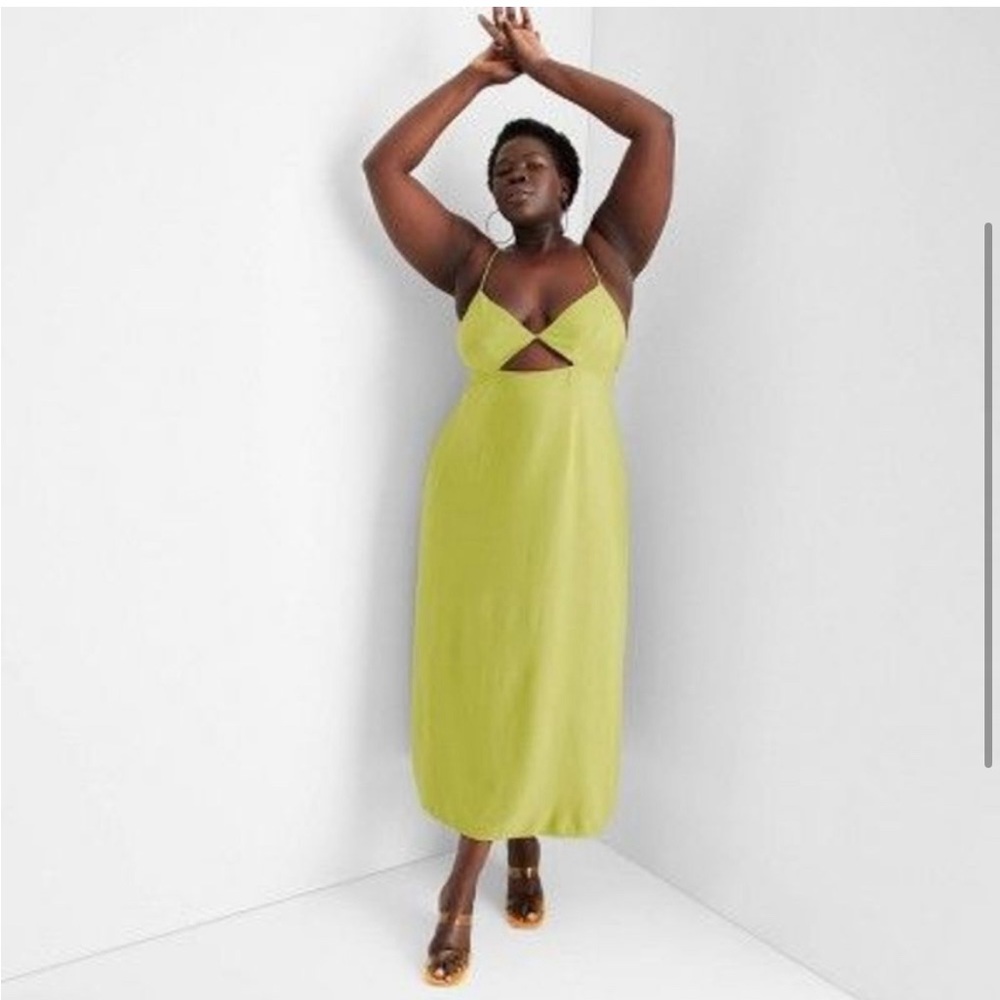 Future Collective Women's Strappy Cutout Midi Slip Dress - Picture 2 of 6